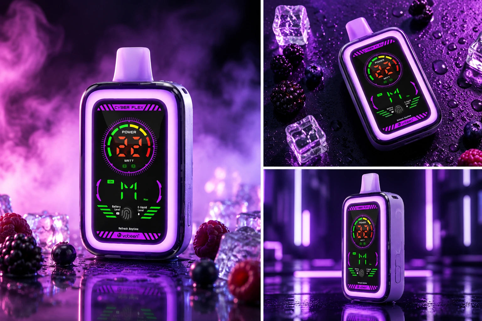 Vabeen Cyber Flex 25000 дръпки – презареждаем вейп с LED дисплей и двоен въздушен поток